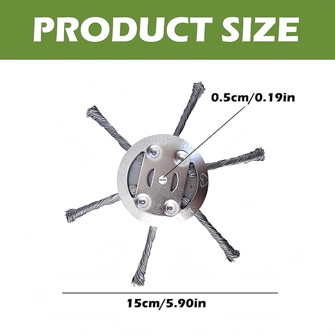 Steel Wire Grass Trimmer Head for 5mm Aperture, 2026 Upgrade String Trimmer Replacement Head, Universal Steel Trimmer Blade for Lawn Garden Home Use (1Pcs)