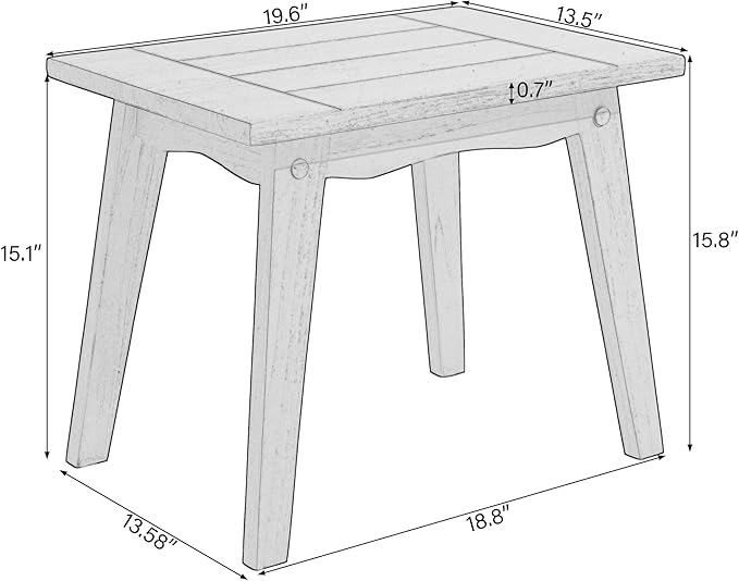 2 Pieces Patio Furniture Sets, All-Weather Outdoor Wood Bistro Set Patio Conversation Side Table Chiars and Patio Loveseat for Balcony, Backyard