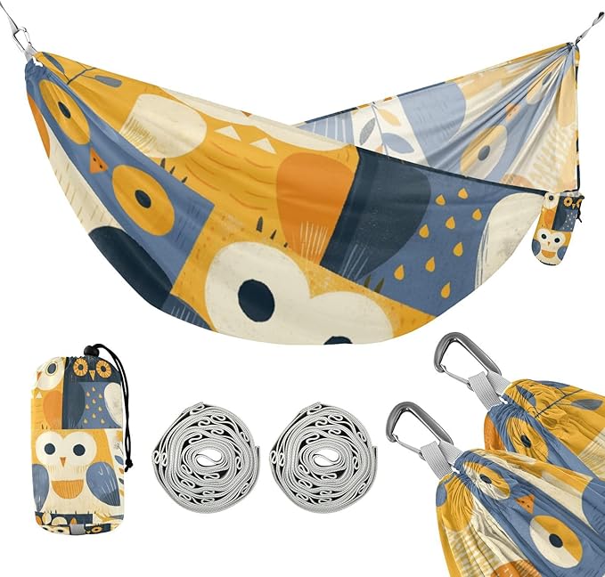 Sweet Boho Owls 330lb Capacity Outdoor Hammocks with Hanging Rope Hanging Hammock for Outside Patio Garden accesorios para campamento