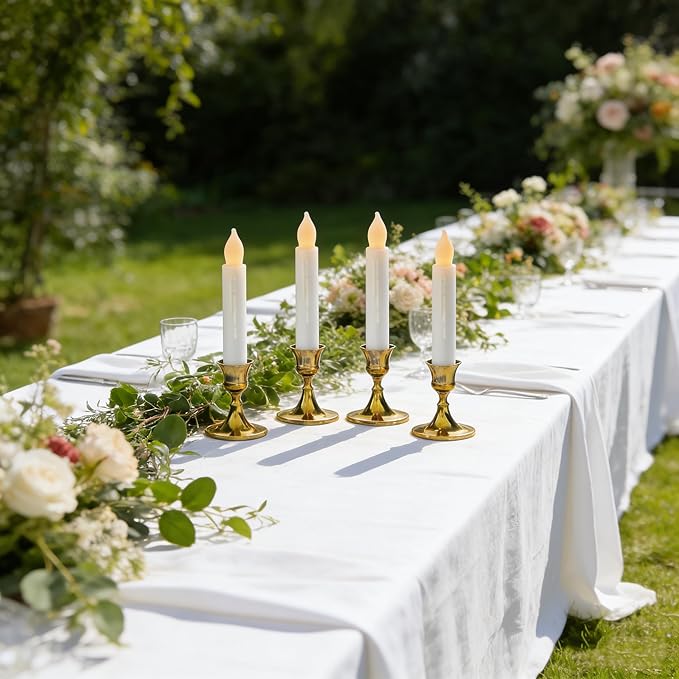 MUMCHASI Flameless Candles Battery Operated Candlesticks Flickering Led Candles Electric Flameless Taper Candlesticks Church Wedding Halloween Party Kids Fall Decor H: 6 inches 12 Packs No Remote