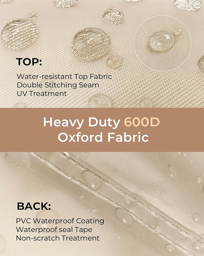 loriano 3-Piece Patio Furniture Covers Set, Waterproof Outdoor Chair & Loveseat Covers, Heavy Duty 600D Oxford Fabric with UV Protection, Windproof Design for All-Weather Protection