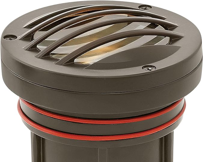 Hinkley Landscape Lighting Grill Top Well Light – Highlights Important Landscape Features and Surfaces and Increases Home Security, Bronze Finish with Grill Top to Protect Light, 15705BZ