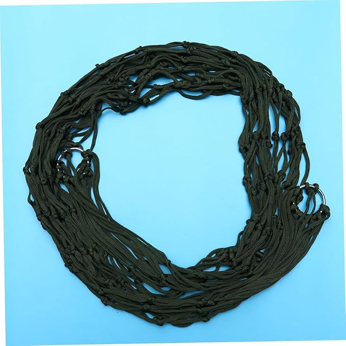 Nylon Mesh Hammock Rope Thickened Sleeping Swing for Outdoor Camping Hiking and Relaxation Army Green Lightweight and Portable