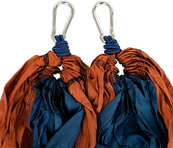 Circle Y Tucker Day Trip Portable Compact Durable Lightweight 10T Parachute Nylon Outdoor Camping Hammock with Steel Carabiners, Tree-Safe Straps, 250Lbs Weight Limit & Built-in Drawstring Pouch