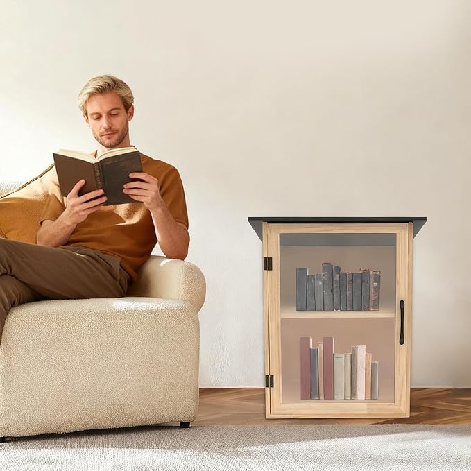 Library Book Exchange Box Weatherproof Wood Cabinet for DIY Outdoor Indoor Book Storage,Literature Exchange Box for Community,Schools & Neighborhood Sharing (TypeB)