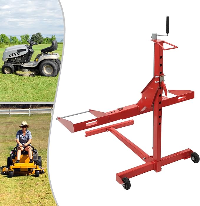 Lawn Mower Lift, Lawn Mower Jack for Maintenance and Repair 750lbs Lifting Capacity Zero Turn Mower Lift Car Lift Adjustable Wheel Span for Lifting and Repairing Garden Tractors, Lawn Mowers