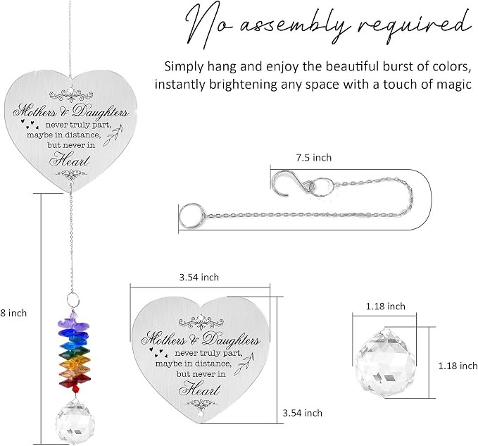 Aluminum Ornament Suncatcher - Christmas Mother's Day Birthday Gift for Women - Mothers and Daughters Keepsake - Heartfelt Gifts for Mom, Grandma, Nana, Mama, Daughters, Granddaughters