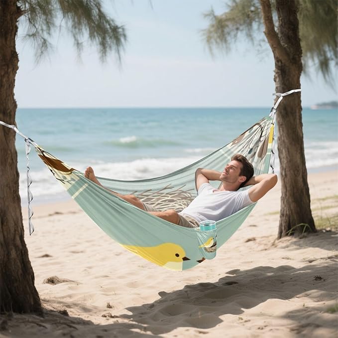 Birds and Nest Hammocks for Camping with Portabl Carry Bag Hanging Hammock Outside Beach Patio Garden