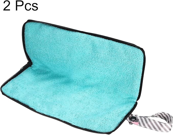 HARFINGTON 2pcs Wet Umbrellas Bag 4.9" x 11" Superfine Fiber Strong Water Absorption Umbrella Case Cover Portable Waterproof Case for Storage Travel Home Outdoor, Gray