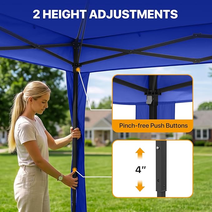COOS BAY 11x11 Pop Up Gazebo with Mesh Netting, Instant Outdoor Canopy Tent, Water Resistant Shelter with UPF 50+ UV Protection, 121 Sq Ft Coverage, Royal Blue