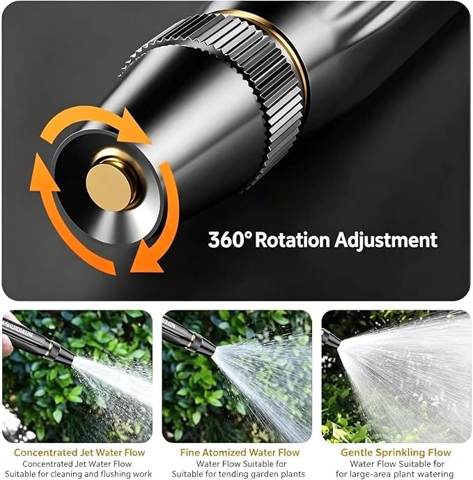 Home High-Pressure Car Wash Water Gun with Booster Nozzle, Home High-Pressure Car Wash Water Gun with Booster Nozzle and Hose, for Watering Plants and Vegetables, and Car Washing (2PCS)