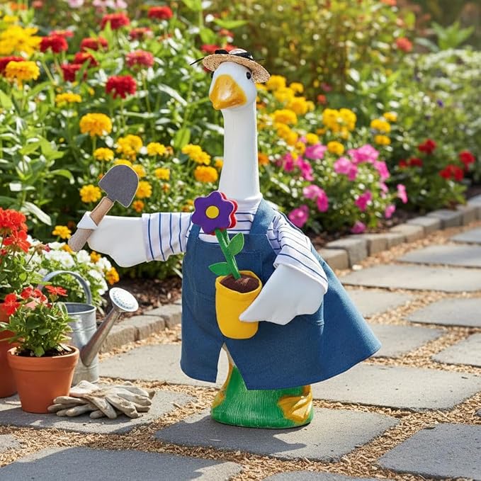 Gaggleville Gardener Goose Outfit, Fits Large 23" H Statue, by Fox | Valley Traders