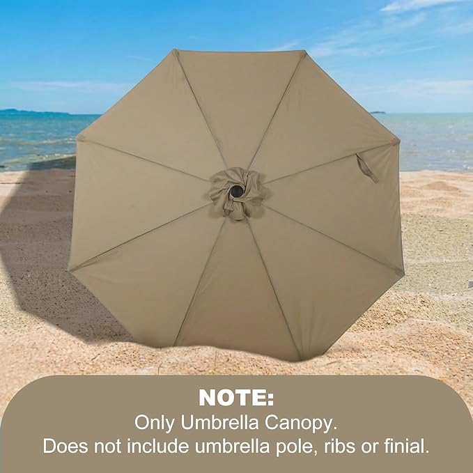 BPS Patio Umbrella Replacement Canopy for 9 ft 8 Ribs Table Umbrella, Outdoor Umbrella Replacement for Market Parasol, Canopy Only