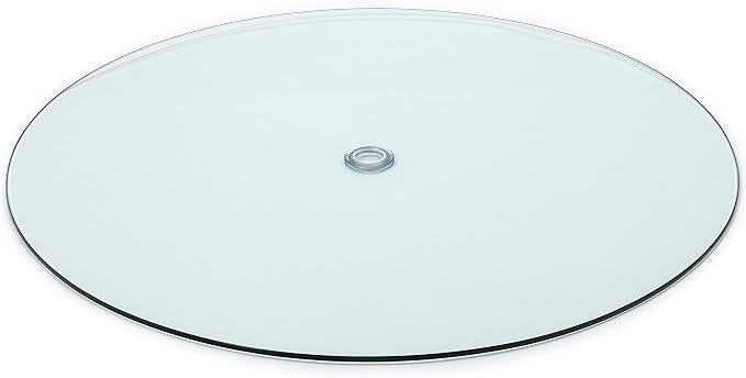 Audio-Visual Direct Tempered Glass Patio Table Top with Rounded Edge (36" with 1 5/8" Center Hole) Includes Free Umbrella Hole Ring and Cup Set