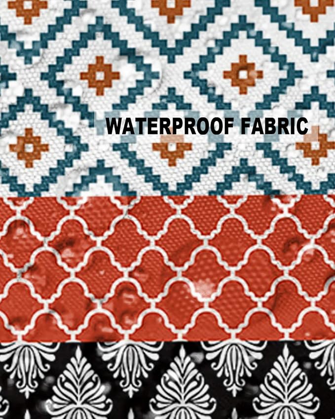 Outdoor Waterproof Throw Pillow Covers Boho Stripe Tribal Vingtage Lumbar Pillowcases Bohemian Style Pattern Decorative Pillows Cushion Case Patio Pillows for Couch Bed Garden 24 x 24 Inches