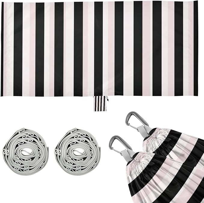 Stripes Black White Peach 330lb Capacity Outdoor Hammock Rope Hammock for Outside Beach Patio Garden hamacas para adultos 2 Personas