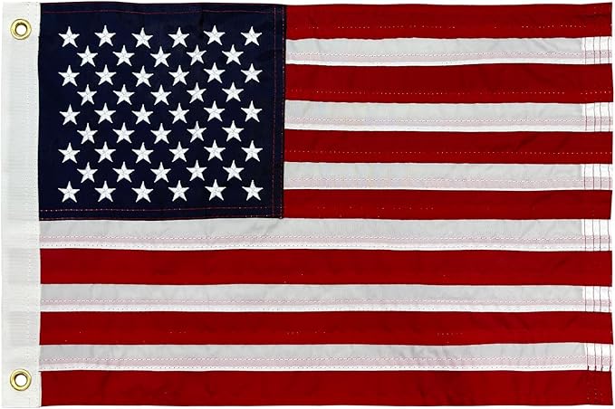 JRED Small American Flag Boat Flag USA 20x30 US Flags for Outside Heavy Duty Outdoor Embroidered Stars 2 Brass Grommets for Marine UTV, 250th Anniversary of USA