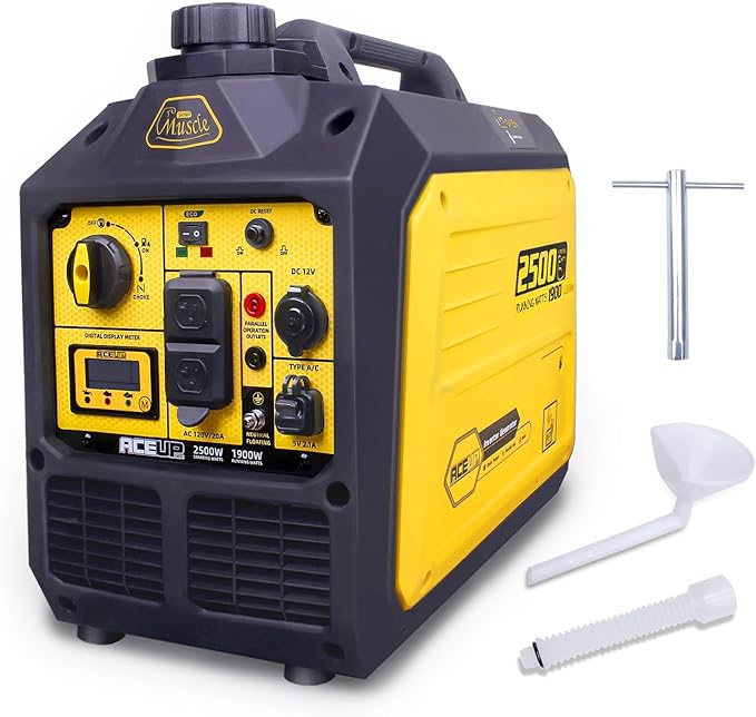 Aceup Energy 2500 Watt Gas Inverter Generator, Super Quiet Portable Generator for Home use, Camping, EPA Compliant