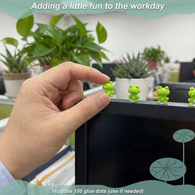 100 Pack Mini Green Plastic Frogs, Small Tiny Figurines for Miniature Garden, Micro Landscape, Succulent Planters, Moss Pot & Tiny House Décor