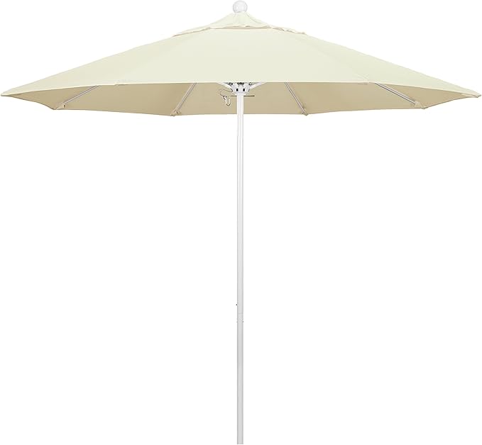 California Umbrella 9' Round Aluminum/Fiberglass Umbrella, Push Open,