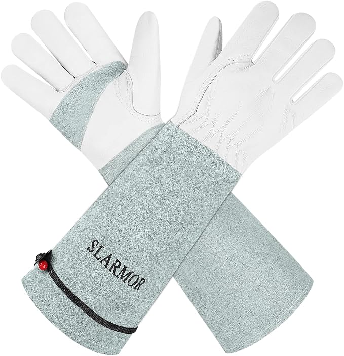 Long-Gardening-Gloves Women/Men-Thorn Proof Rose Pruning Heavy Duty Gauntlet-S | Womens Long Leather Garden Glove, Heavy Duty Gauntlet, Work Glove for Weeding, Yard Planting, Best Garden Gifts for Gardener