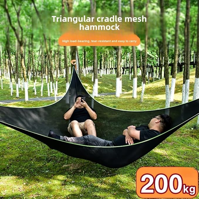 Air Triangle Camping Hammock, Multi-Person Portable Hammock for Adults and Children, Family Triangle Hammock, 1-3 Adults and Children Maximum Weight Capacity 440 lbs