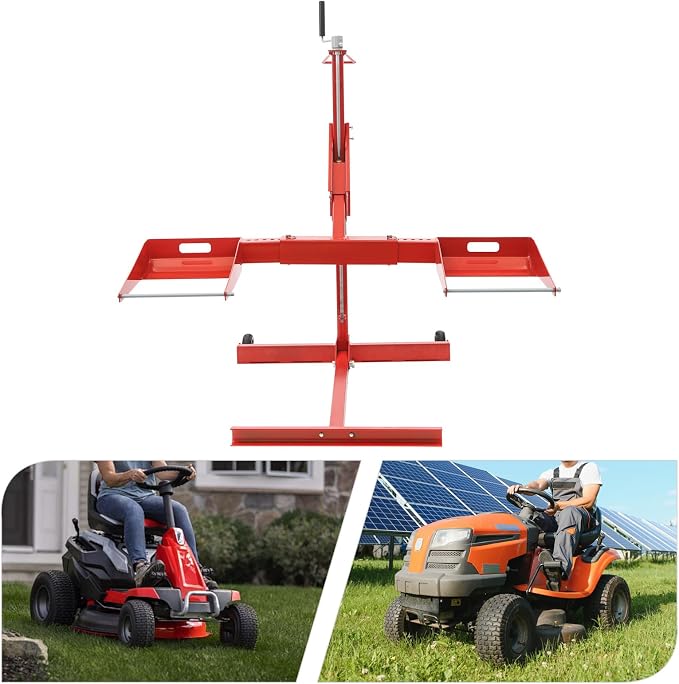 Lawn Mower Lift, 29 Inch Lawn Mower Lift Tool Adjustable Movable Lawn Mower Lift Solid Carbon Steel Lawnmower Lifting Machine for Riding Lawn Mower, Zero Turn Lawn Mowers (750lb Regular)