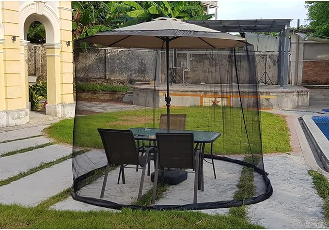 9/10 FT Mosquito Net for Patio Umbrella Outdoors Screen Polyester Hanging Tent(Mosquito Net Only)