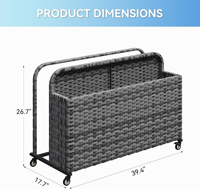PE Rattan Poolside Outdoor Storage cart