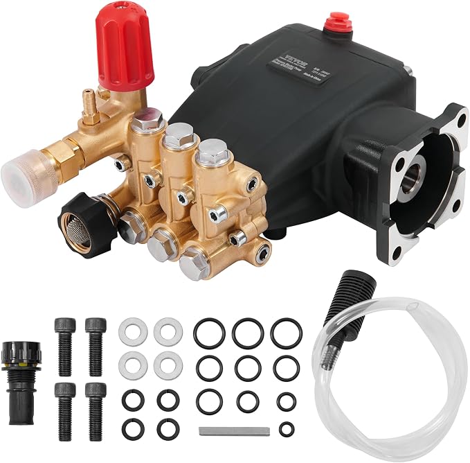 VEVOR Horizontal Triplex Pressure Washer Pump Kit, 3700 PSI, 2.5 GPM + Valley Industries Pressure Washer Premium Pump Oil - 1 Liter