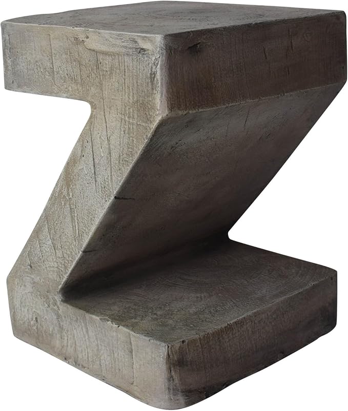 Concrete Side Table, Outdoor Side Table for Patio, 12.5" Outdoor Accent Table Patio Side Table End Table in Light Gray for Garden, Balcony, Couch, No Assembly