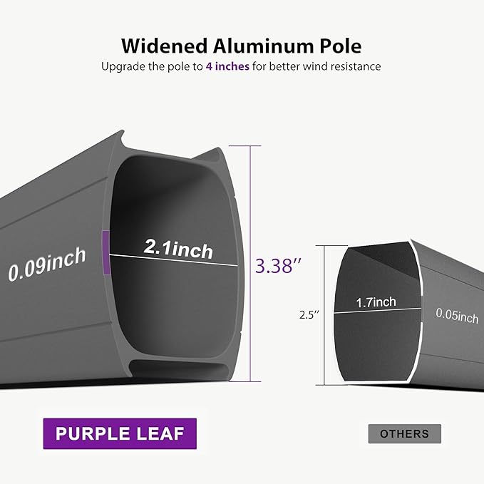 PURPLE LEAF 12 Feet Sunbrella Cantilever Umbrella Outdoor Square Double Top Large Offset Hanging 360° Rotation Heavy Duty Umbrella for Garden Patio Deck Pool Backyard Canvas Natural