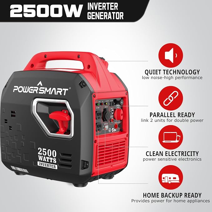 PowerSmart 2500-Watt Portable Inverter Generator with Quiet, Camping, EPA & CARB Compliant,PS5020W