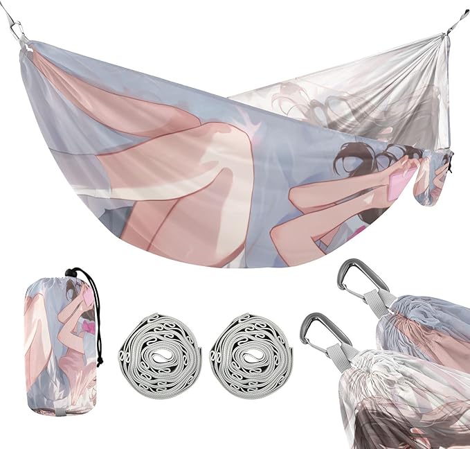 Anime Girl Cute Hammocks with Tree Straps Tree Hammock for Indoor Outdoor Patio