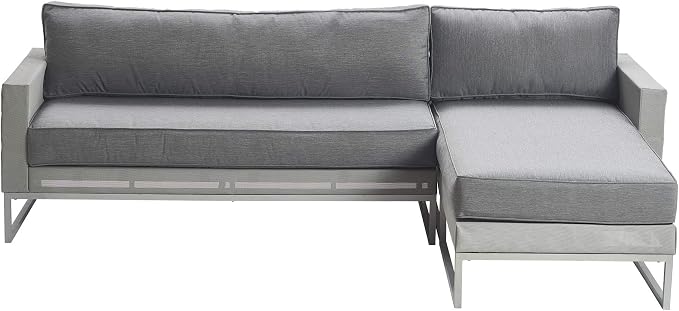 Elle Decor Tropez Mesh Outdoor Patio Furniture Collection with Metal Frame Sectional, Gray