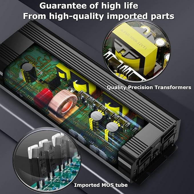 Upgraded high Power 6000W 8000W 10000W 12000W 16000W Pure Sine Wave Power Inverter 12V 24V 48V DC to 110V 220V AC Converter with LED Display for Car/RV Home Solar System(6000W,24vto110V)