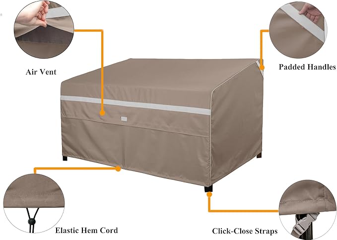 Heavy Duty Waterproof Outdoor Patio Loveseat Sofa Cover UV Resistant Patio Furniture Covers 2 Seater 79"W X 37"D X 33"H Dark Grey