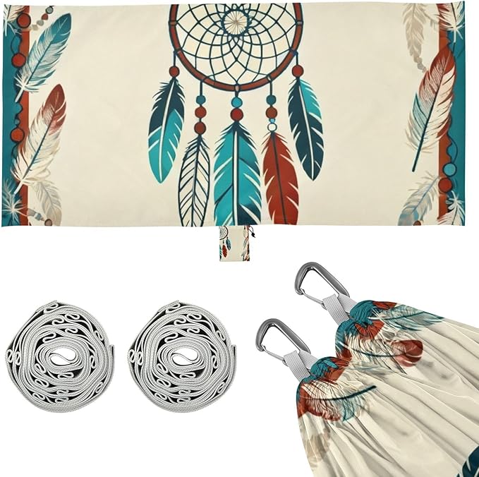Dreamcatcher Pattern Camping Hammocks Fabric Hammock for Outside Patio Backyard Poolside
