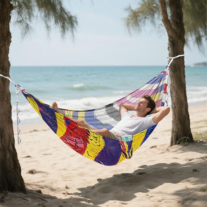 Animal Skin Pattern 330lb Capacity Outdoor Hammock with Tree Straps Backyard Hammock for Camping Travel Accessories amacas para patios con Base de adultos