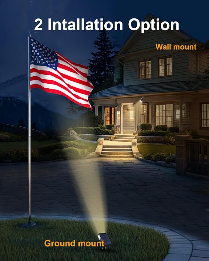 1 Pack Solar Powered Outdoor Spot Lights Outside Waterproof 20 LEDs Landscape Spotlights Dusk to Dawn for House Yard Tree, Plants, Walls, Path, Garden, Statues, Superior Accent Lamp Warm White