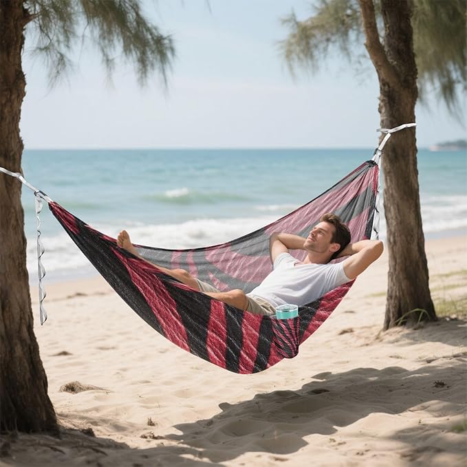 Burgundy Animal Skin Texture 330lb Capacity Camping Hammocks Indoor Hammock for Outside Camping Essentials soporte para hamacas para adultos