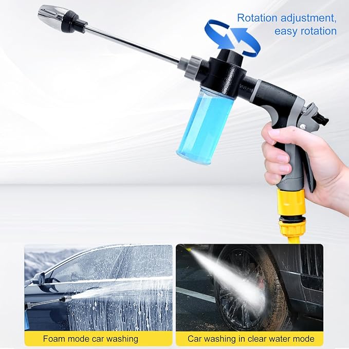 Aquoxis Pressure Washer, 15X More Powerful Extreme Water Pressure Tool with Steel Power, Qinux Aquoxis Sprayer for Waterpipe, High Pressures Water Jet with Foam Pot, Generic Aquaxis Aqui Blue A