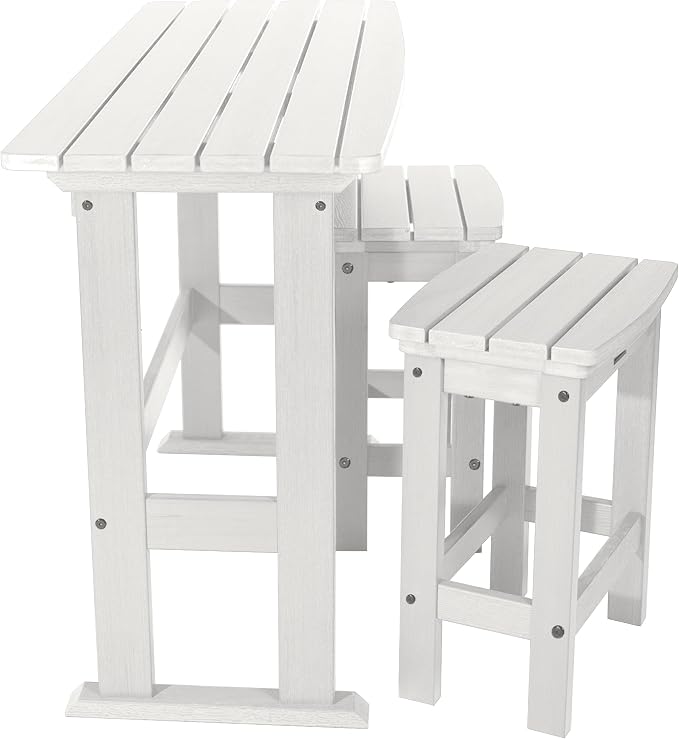 highwood Lehigh 3pc Counter Height Balcony Dining Set, White
