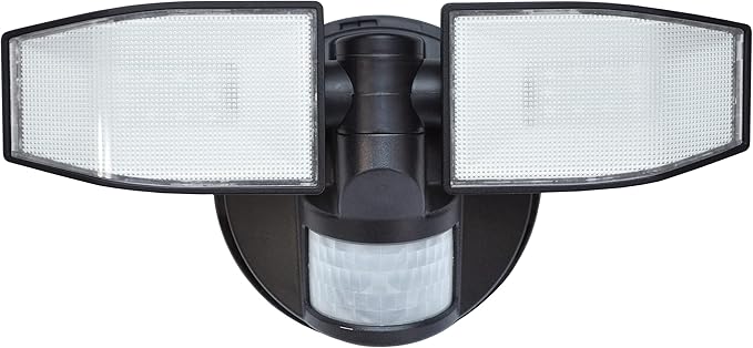 Good Earth Lighting LED Motion Activated Battery-Operated Security Flood Light - Bronze, 5000K, auto Shut Off, IP65, 400 Lumens