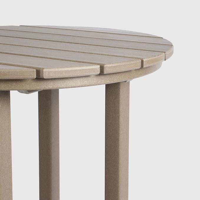 WestinTrends Malibu 42" Counter Height Round Outdoor Patio Bistro Bar Table, Weathered Wood