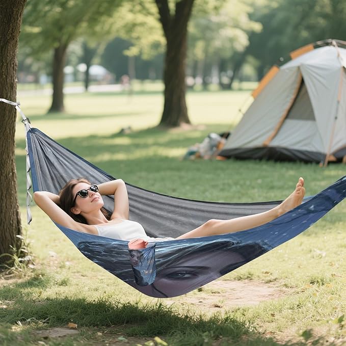 Game Anime Winter Playroom Outdoor Hammock with Tree Straps Hanging Hammock for Outside Beach Patio Garden