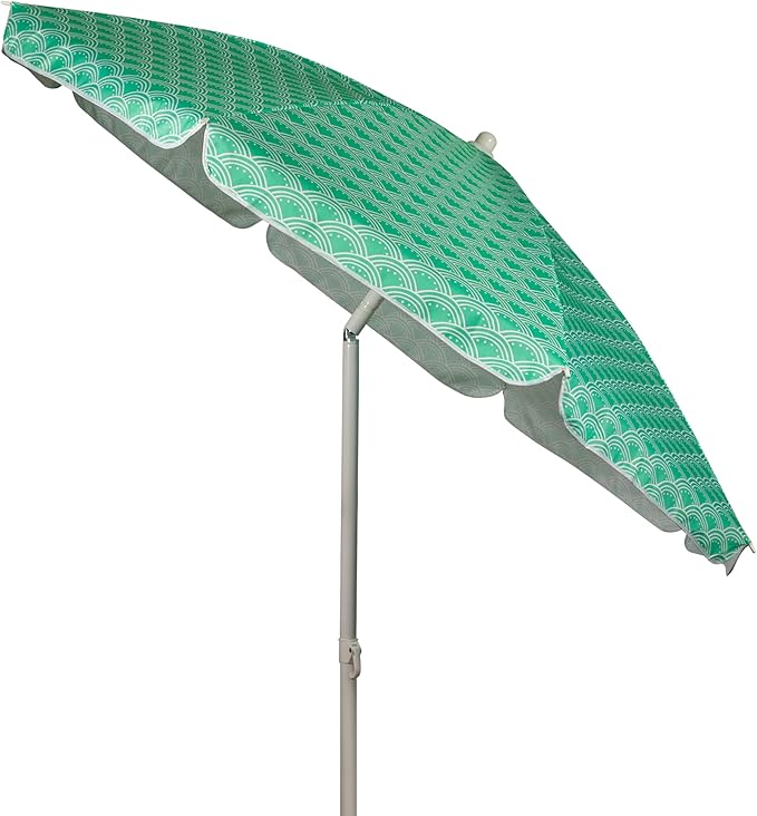 PICNIC TIME 5.5 Ft Portable Beach Umbrella, Lightweight UV Protection Sunshade with Tilt Pole & Carry Bag, Outdoor Canopy Umbrella for Beach, Sand, Pool, Patio, Camping, Travel, or Backyard Shade, (Mermaid Teal)