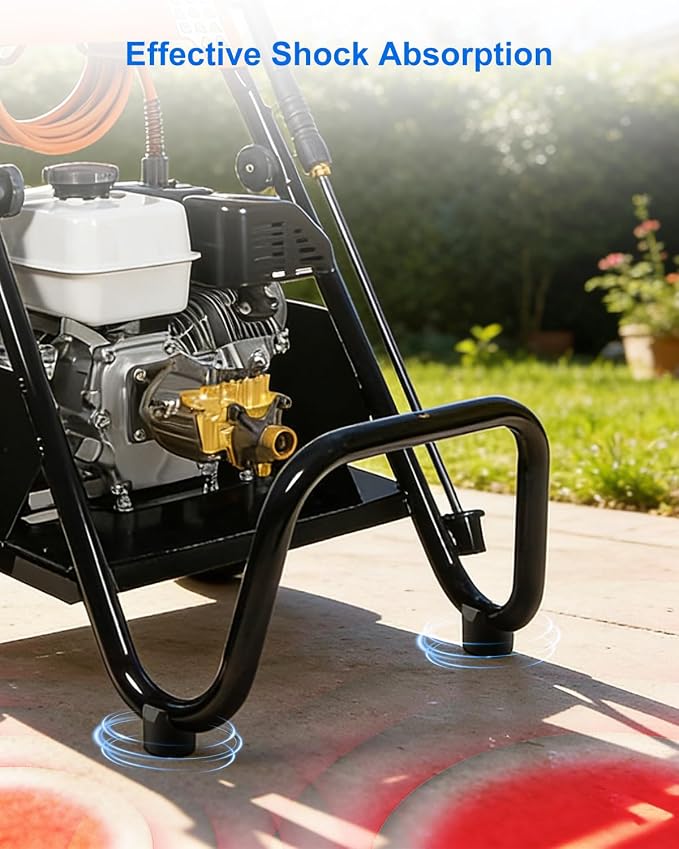 7105468 Pressure Washer Rubber Feet Compatible with Simpson Cleaning and Most Brands of Gas Pressure Washers, Anti-Vibration Non-Marking Isolator Kit with Screws & Hex Wrench