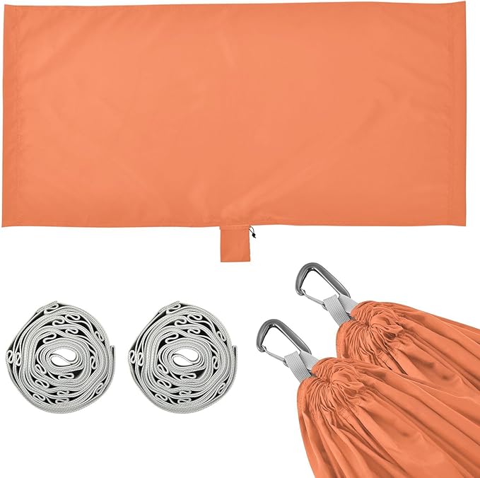 Orange Solid Color Pure Plain 330lb Capacity Outdoor Hammock with Tree Straps Backyard Hammock for Indoor Outdoor Patio hamaca para acampar