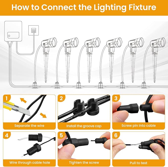6W Landscape Lighting Kit, Low Voltage Landscape Lights with Transformer 100FT UL-Listed Wire & Connectors, 3000K Waterproof Outdoor Spot Lights for Yard House Tree 12V-24V 12Pack